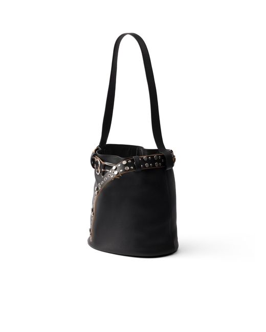 Borsa A Secchiello Buckle di Prada in Black