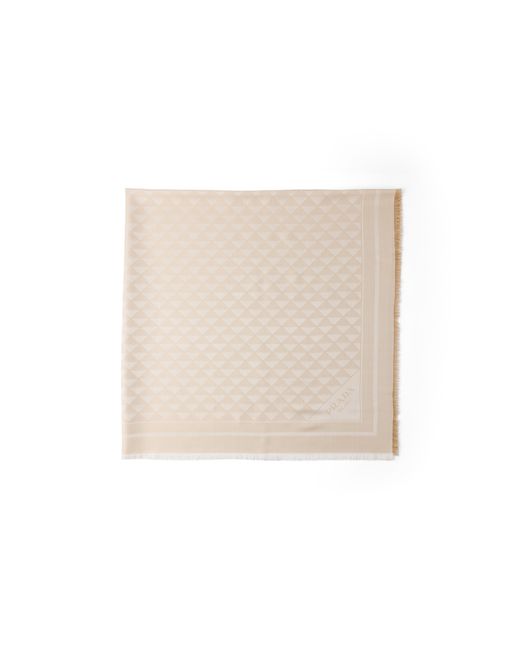 Prada Natural Silk, Viscose And Lurex Shawl