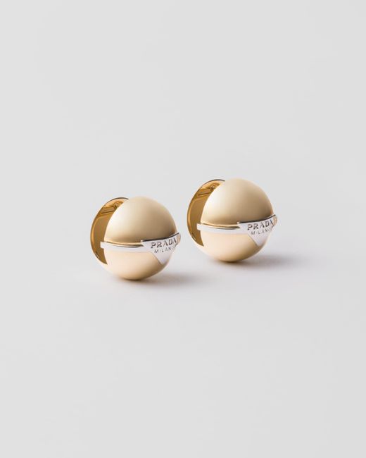 Prada White Metal Earrings
