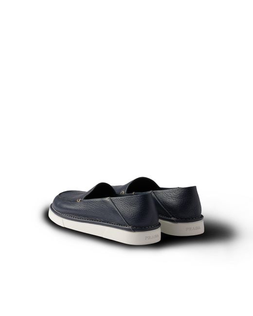 Zapatos Sin Cordones De Piel Prada de hombre de color Blue