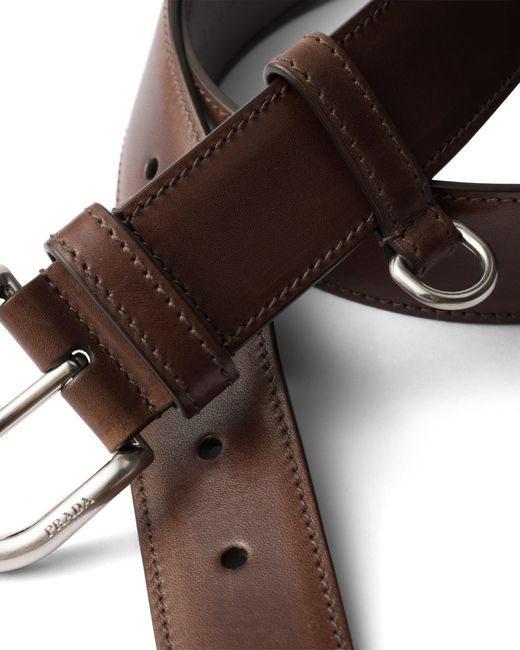 Prada Multicolor Antiqued Leather Belt for men