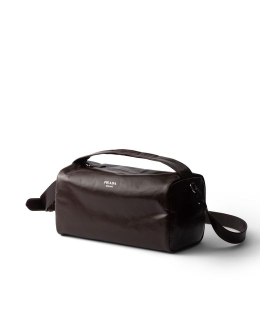 Prada Brown Leather Shoulder Bag for men