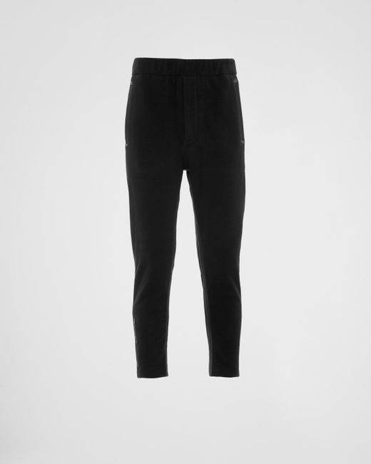 Prada Black Technical Fabric Pants With Heat-sealed Tape for men