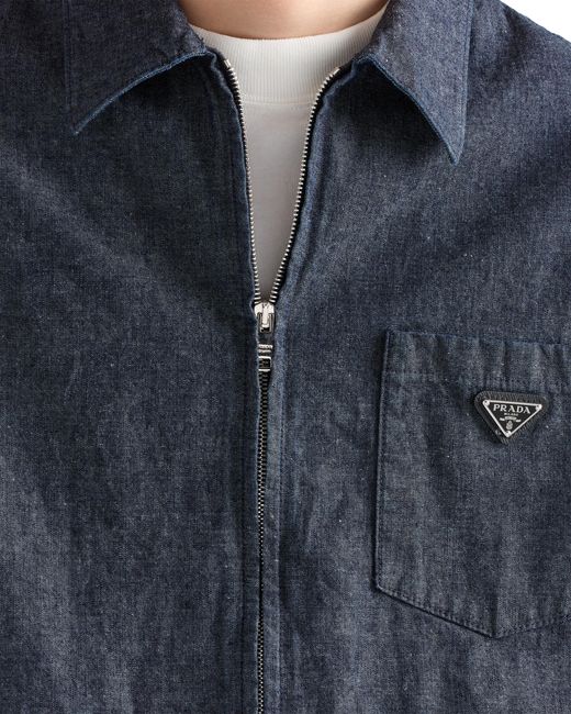 Prada Blue Chambray Shirt for men