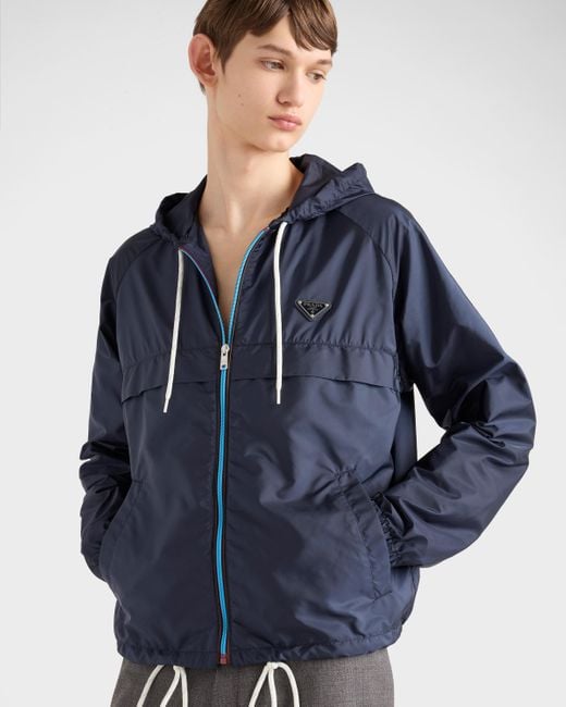 Prada Blue Re-Nylon Blouson Jacket for men