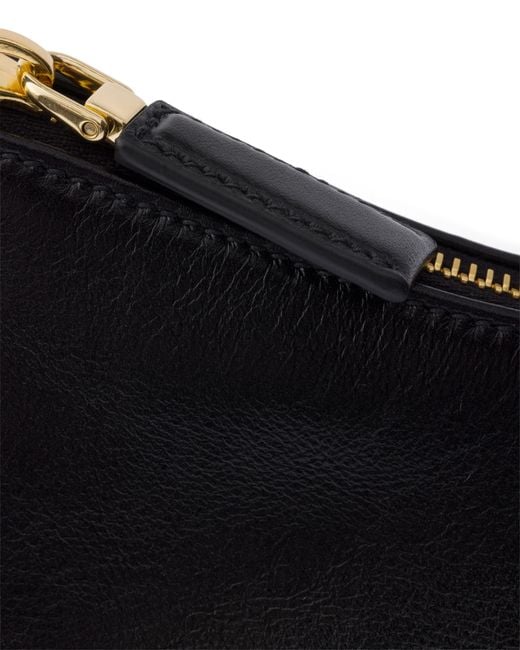Prada Black Aimée Medium Leather Shoulder Bag