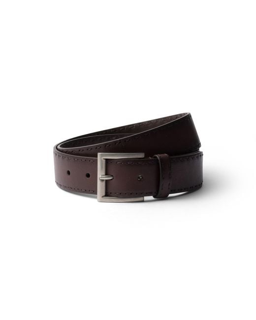 Prada Black Antiqued Leather Belt for men