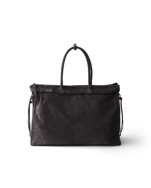 Prada Black Bonnie Suede Tote Bag for men