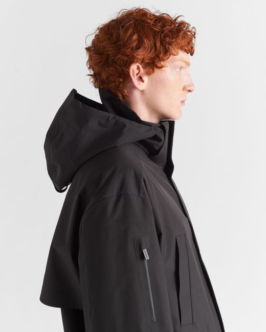 Prada Recycled Technical Fabric Raincoat in Black for Men Lyst