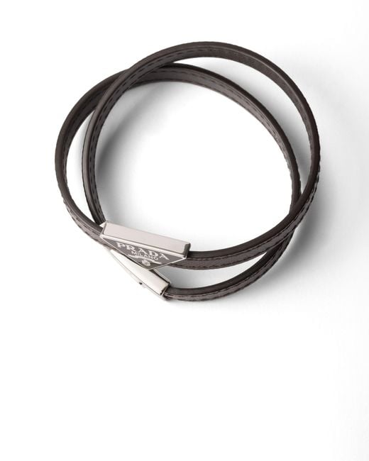 Prada Multicolor Saffiano Leather Bracelet for men