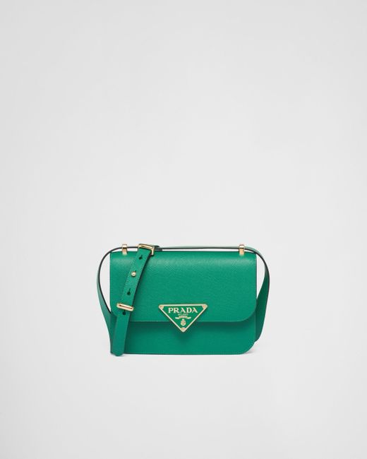 Prada Green Emblème Saffiano Shoulder Bag