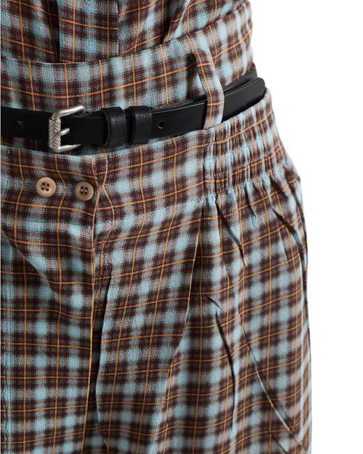 Prada White Checked Georgette Shorts