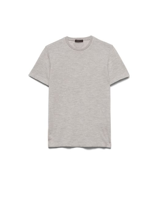 Prada Gray Oversized Cashmere T-Shirt for men
