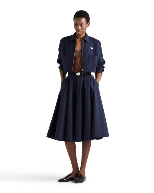 Prada Blue Poplin Blouson Jacket