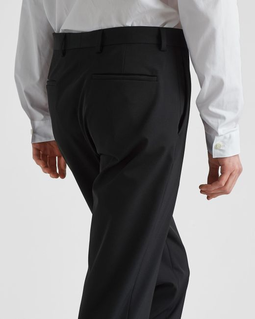 Prada Black Stretch Technical Fabric Pants for men