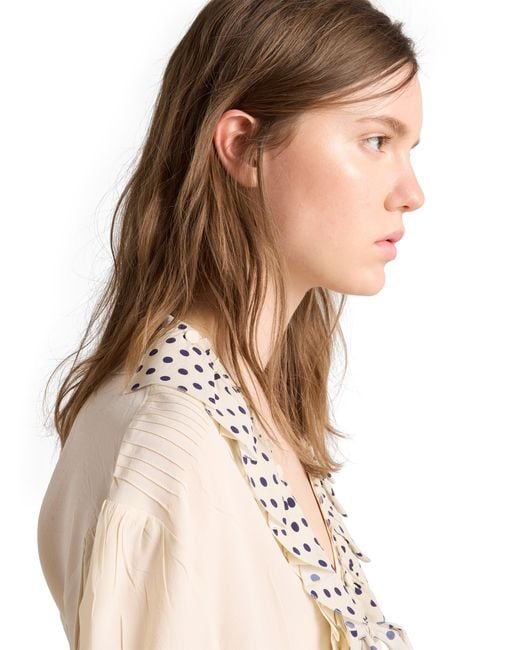 Prada Embroidered Marocain Dress, Natural