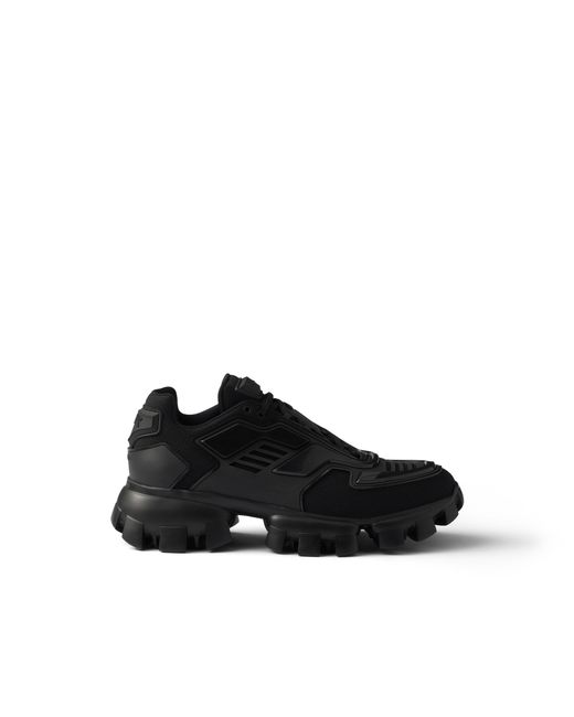 Prada Black Cloudbust Thunder Knit Fabric Sneakers, Size 6 for men