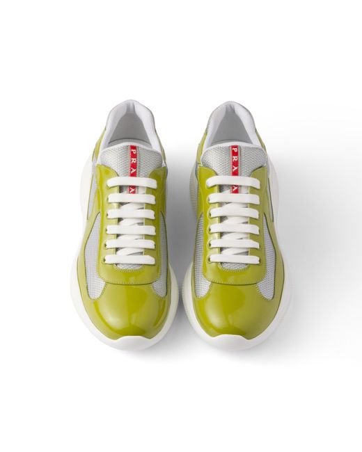 Zapatillas America's Cup De Charol Y Tejido Técnico, Hombre, Talla 5 Prada de hombre de color Green
