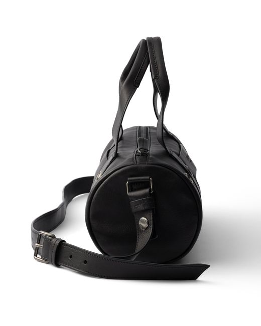Prada Black Route Large Leather Top-Handle Bag