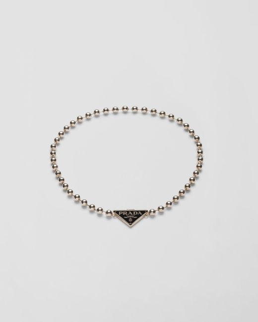 Prada Metallic Ball Smalto Jewels Necklace for men