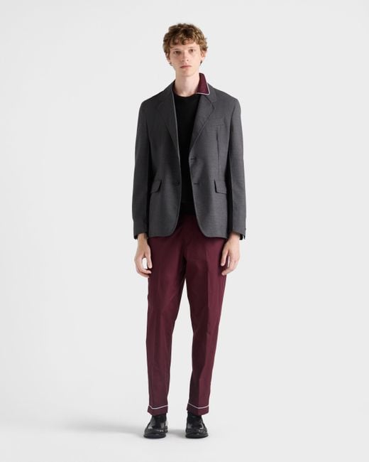 Prada Black Single-Breasted Wool Blend Jacket for men