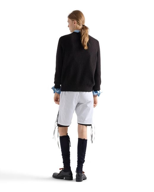 Prada White Poplin Bermudas