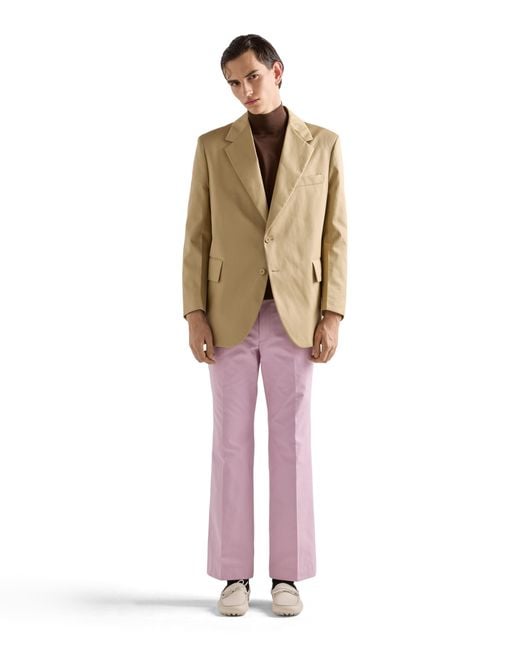 Prada Natural Single-Breasted Cotton Jacket for men