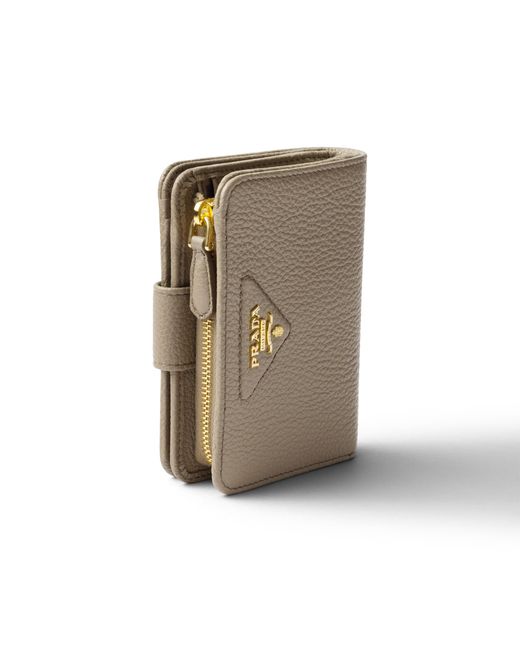Prada Gray Small Leather Wallet