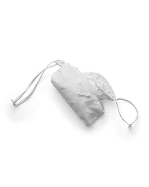 Prada White Foldable Re-Nylon Pouch
