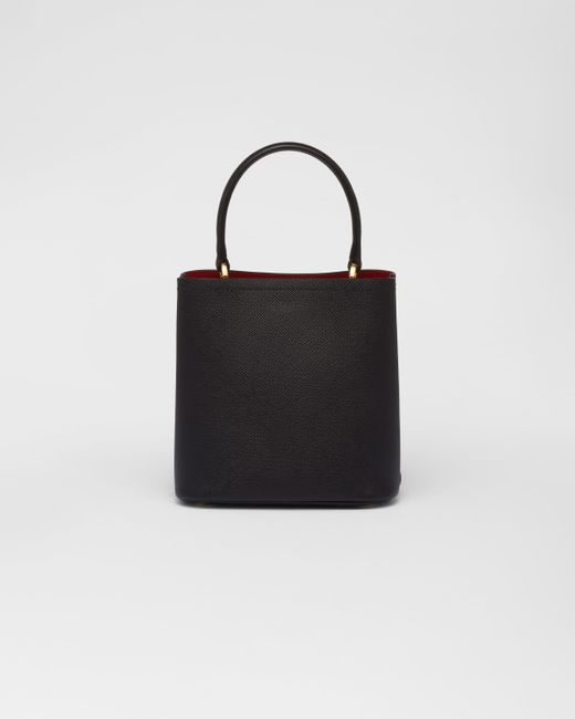 Prada Black Small Saffiano Leather Panier Bag