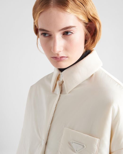 Veste Matelassée En Re-nylon Léger Prada en coloris White