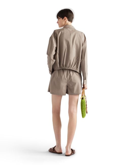 Prada Natural Mouliné Wool Blouson Jacket