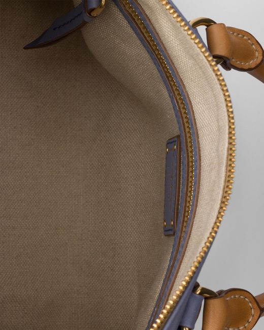 Prada Blue Evasion Large Leather Top-Handle Bag, Aviation