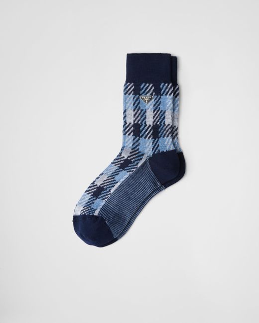 Prada Blue Cotton Socks