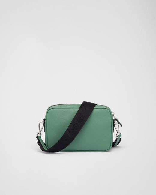Prada Green Saffiano Leather Shoulder Bag for men