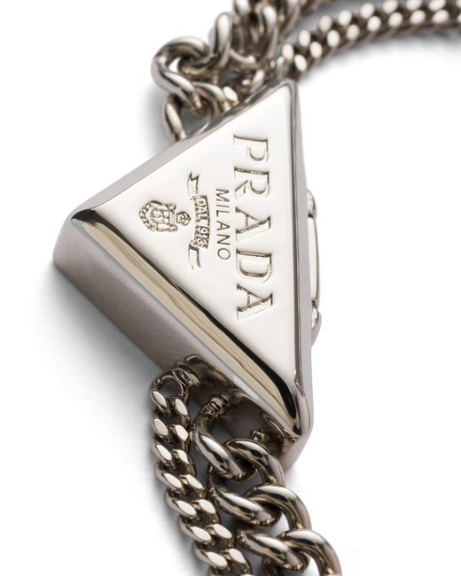 Prada White Metal Bracelet for men