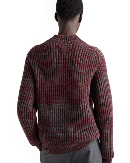 Prada Purple Wool And Cashmere Sweater for men