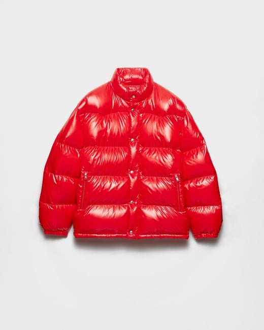 ダウンジャケット・コート Prada Red polyurethane blend padded jacket Prada Medium-Weight Re-Nylon Down Jacket in Red for Men | Lyst
