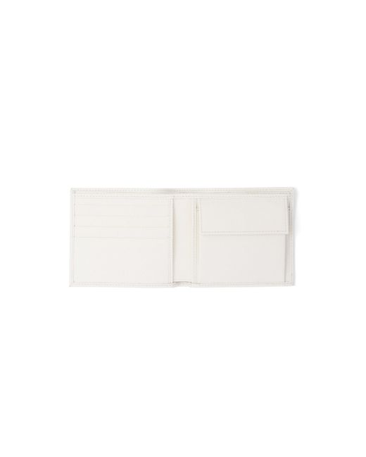 Portefeuille En Cuir Saffiano Avec Porte-Monnaie, Homme Prada pour homme en coloris White