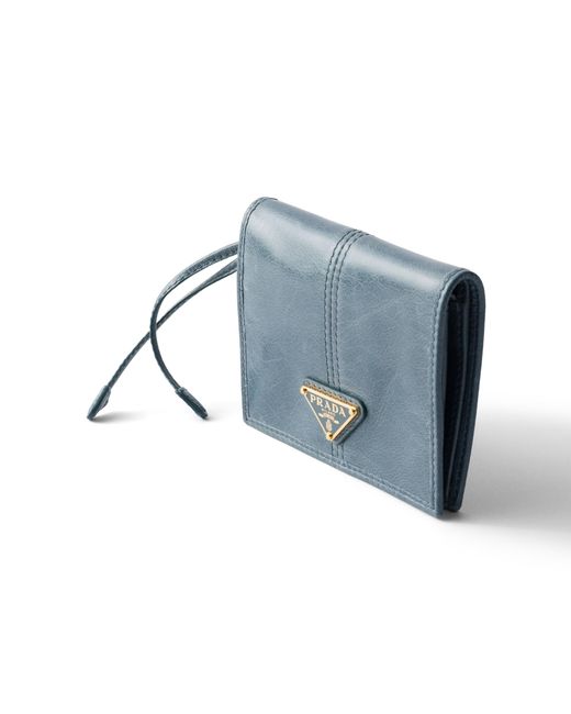 Prada Blue Small Leather Wallet