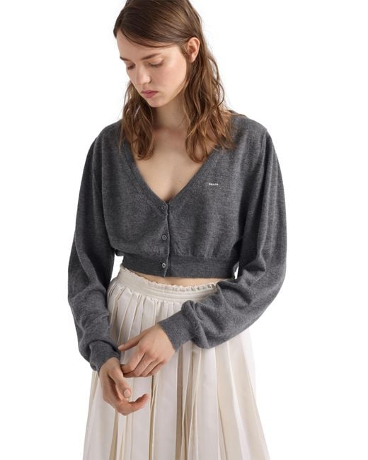Prada Black Cropped Cashmere Cardigan