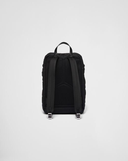Prada Black Re-nylon Backpack With Topstitching for men