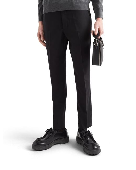 Prada Black Light Stretch Wool Pants for men