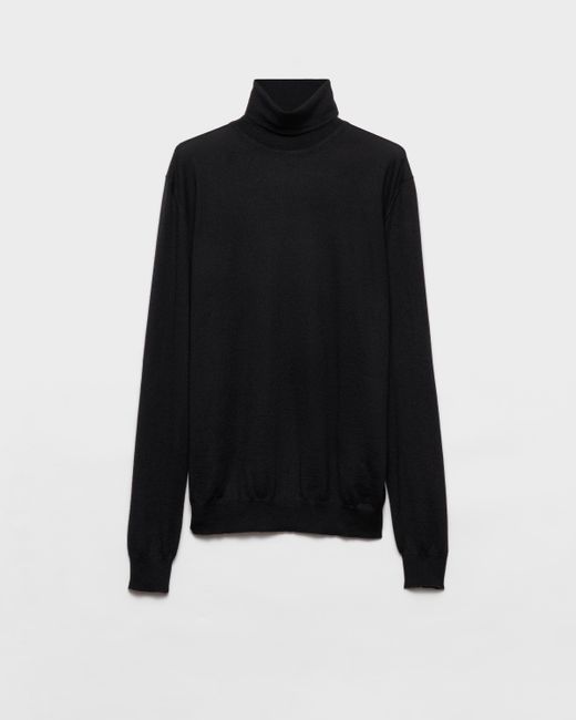 Prada Black Cashmere Turtleneck Sweater for men