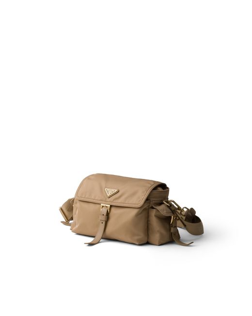Prada Brown Explore Medium Re-Nylon Shoulder Bag With Flap