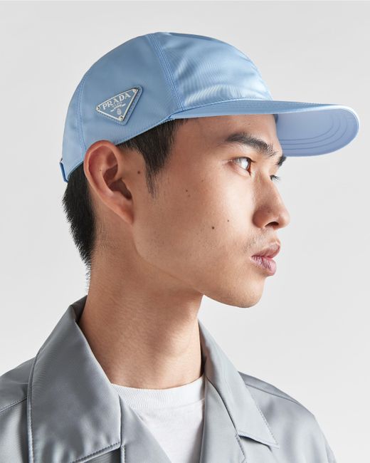 Prada Blue Re-Nylon Baseball Cap for men