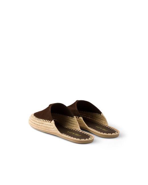 Prada Brown Suede Mules