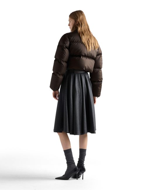 Prada Black Cropped Re-Nylon Down Jacket