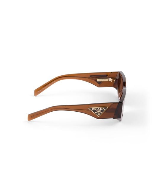 Prada Brown Sunglasses With Triangle Logo for men