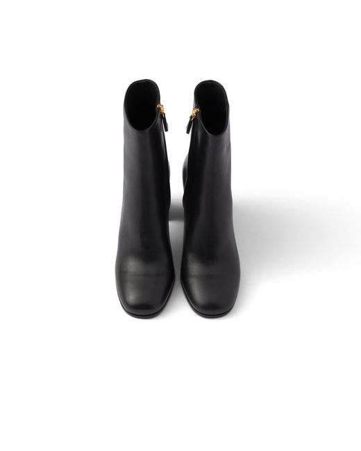 Prada Black Leather Booties